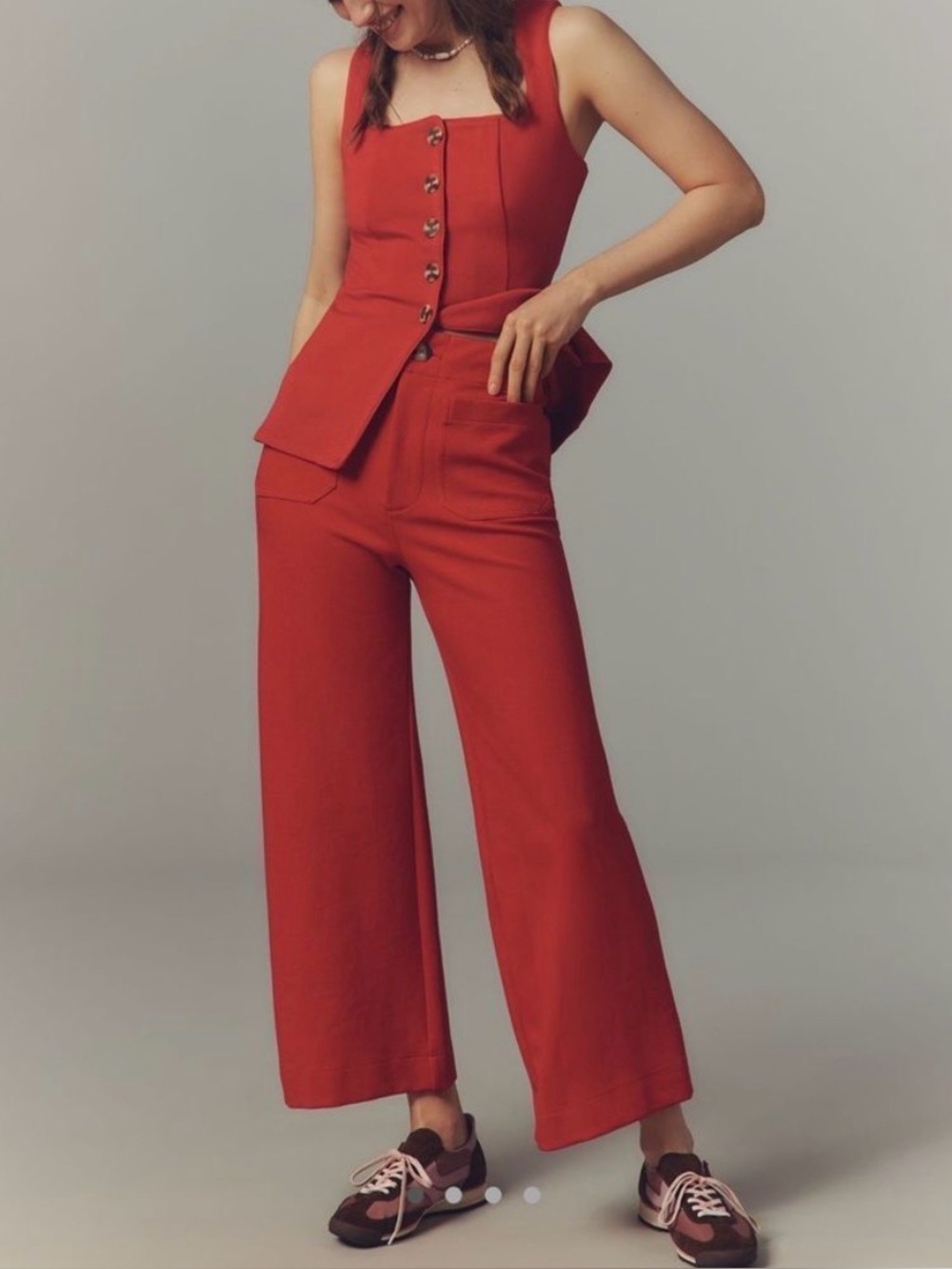 Maeve The Colette Knit Crop Wide-Leg Trousers